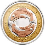 Селективно позолоченные серебряные монеты «Возвращение Королевского лосося»