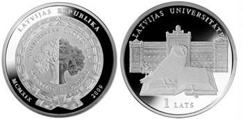 юбилейная монета «Латвийский университет»