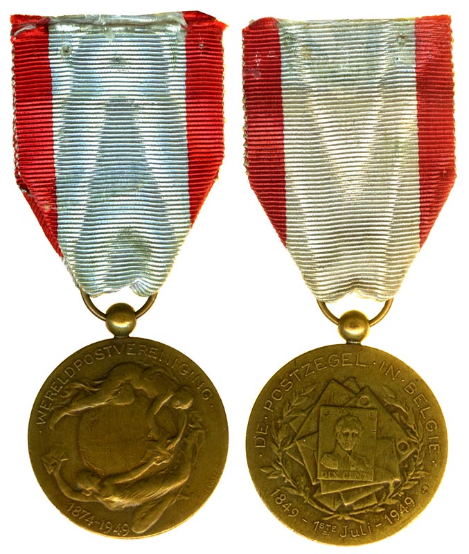 Награда. Бельгия. Медаль 100-летия почты