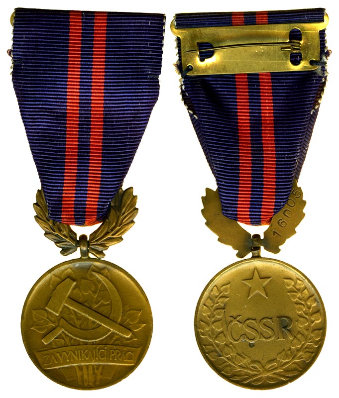 Награда. Чехославкия. Медаль за труд