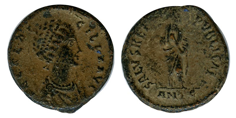 Римская Империя 383-388 года. Элия Флацилла (Флакилла). Фоллис SALVS REIPVBLICAE