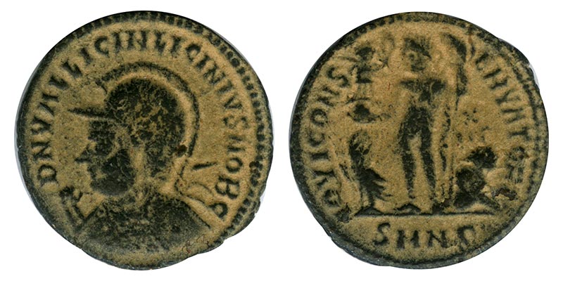 Римская Империя 321-324 года. Император Лициний II. Фоллис IOVI CONSERVATORI