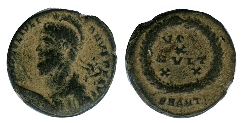 Римская Империя 361-363 года. Император Юлиан II Отступник. Фоллис VOT X MVLT XX