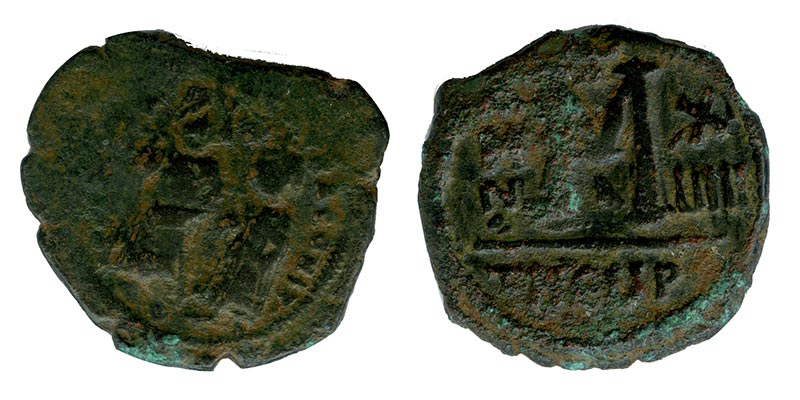 Византия 610-641 года. Ираклий. 40 нуммий (фоллис)