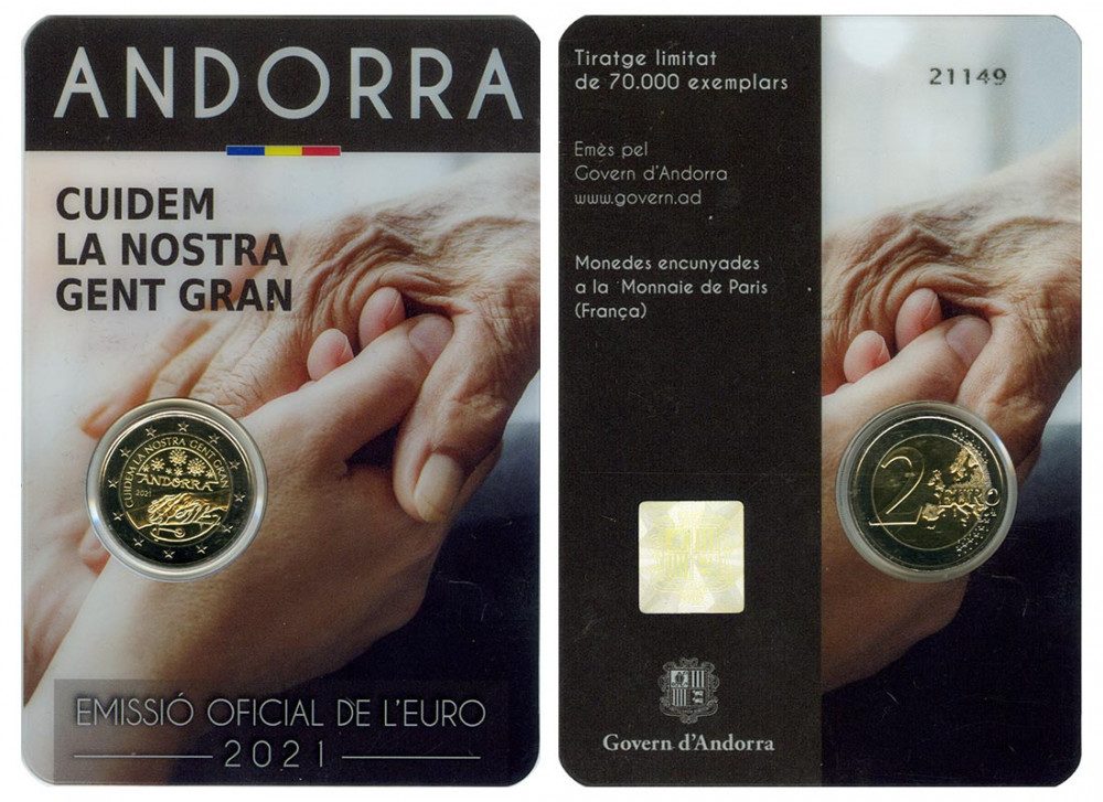 Набор монет. Андорра 2 евро, 2021 год. (2 шт.)