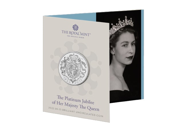 Великобритания 5 фунтов, 2022 год. 70 лет правления Елизаветы II. Буклет