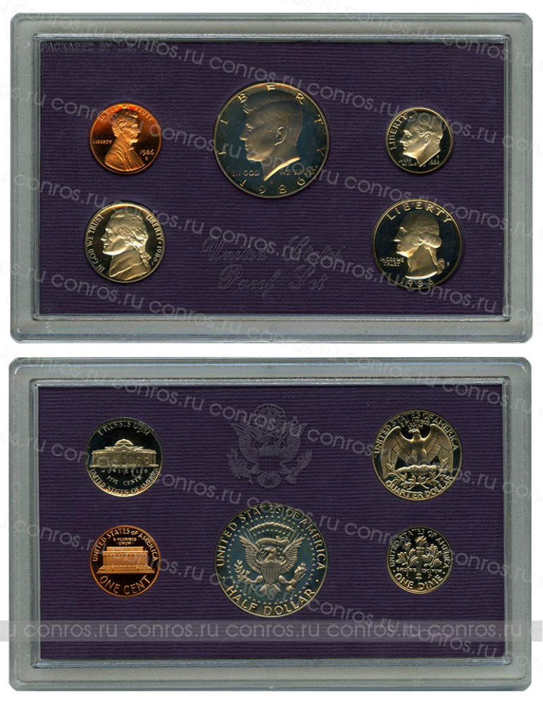 Набор монет. США, 1986 год. (5 шт)
