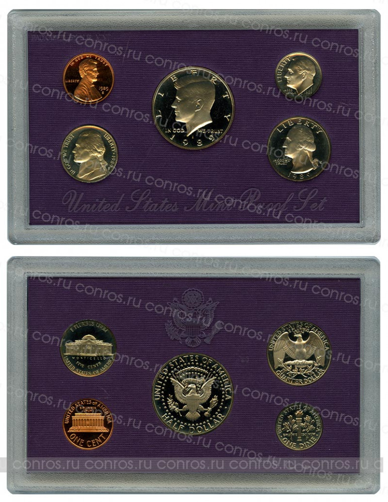 Набор монет. США, 1989 год. (5 шт)