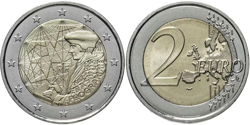 Франция 2 евро, 2022 год. Жак Ширак