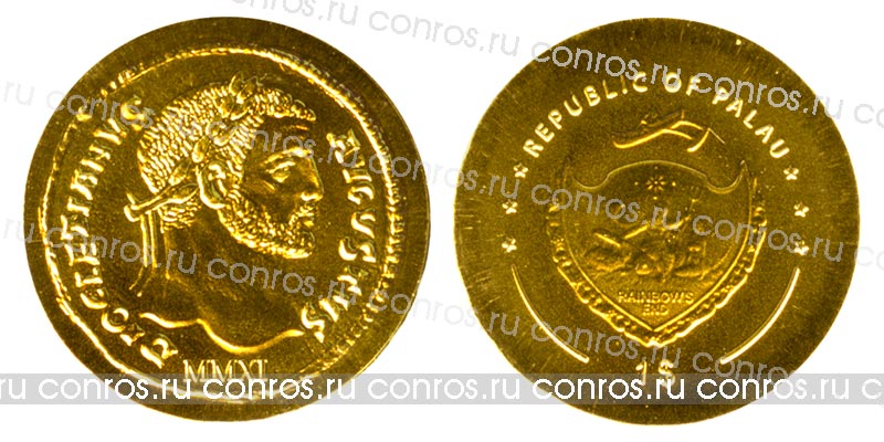 Палау 1 доллар, 2011 год. Денарий Диоклетиана. Au