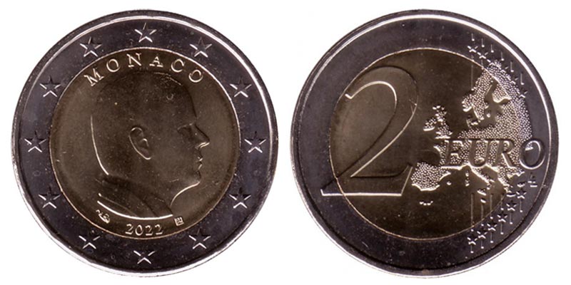 Монако 2 евро, 2022 год