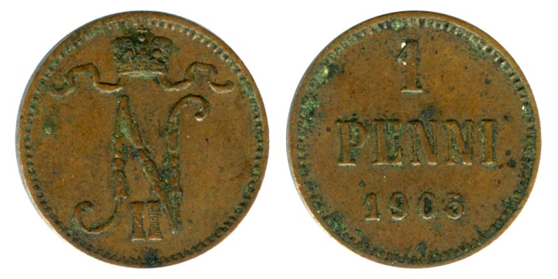 Россия 1 пенни, 1905 год