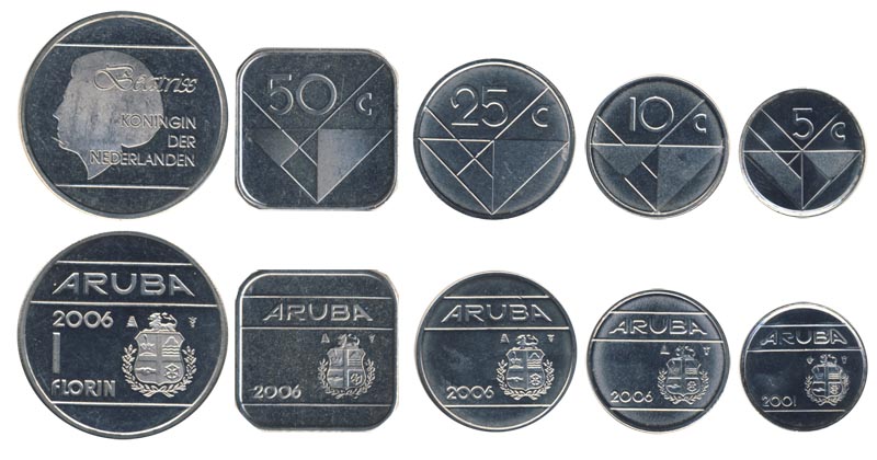 Набор монет. Аруба, 2001-2006 года. (5 шт.)