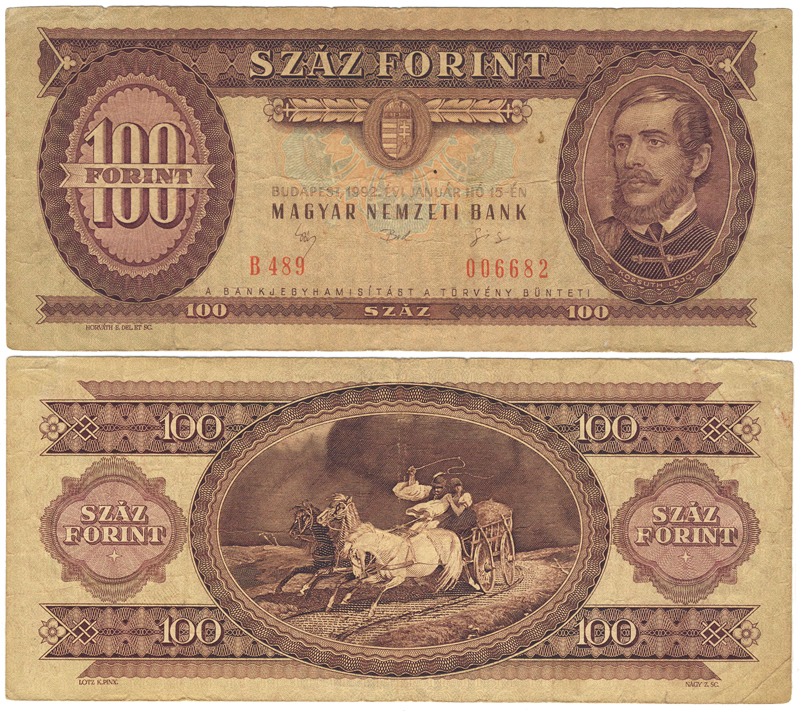 Бона. Венгрия 100 форинтов, 1992 год