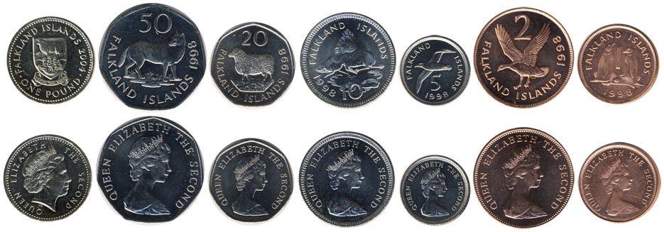 Набор монет. Фолклендские острова 1998-2004 года. (7 шт.)