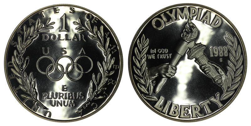 США 1 доллар, 1988 год. Олимпиада