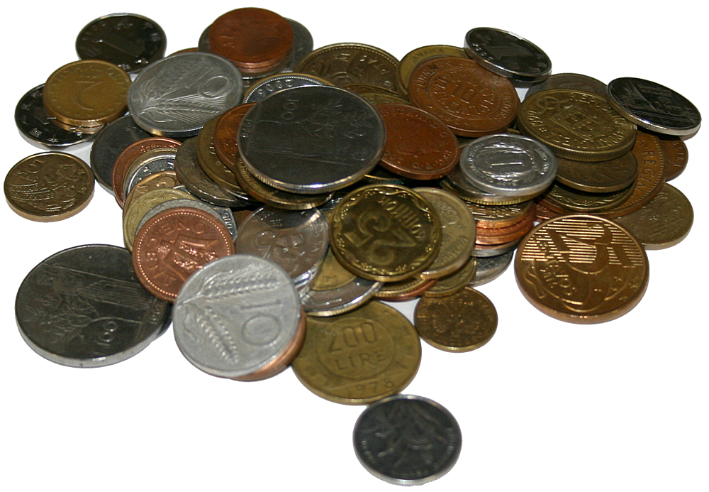Набор разных иностранных монет. 80 шт