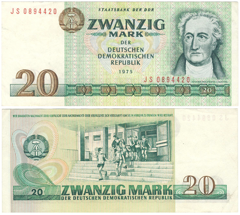 Бона. ГДР 20 марок, 1975 год