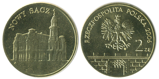 Польша 2 злотых, 2006 год. Новы-Сонч. Латунь