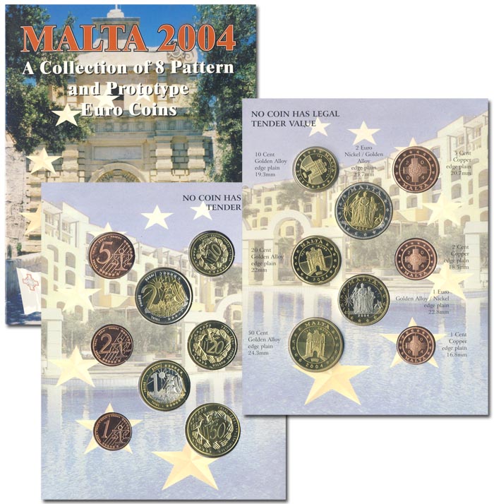 Набор монет. Мальта, 2004 год. Пробные евро. (8 шт.)
