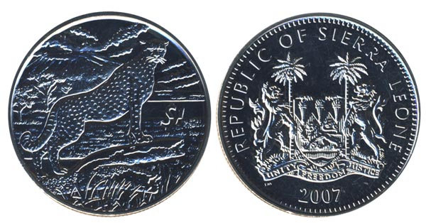 Сьерра-Леоне 1 доллар, 2007 год. Гепард