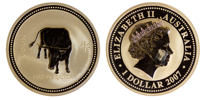 Австралия 1 доллар, 2007 год. Год быка