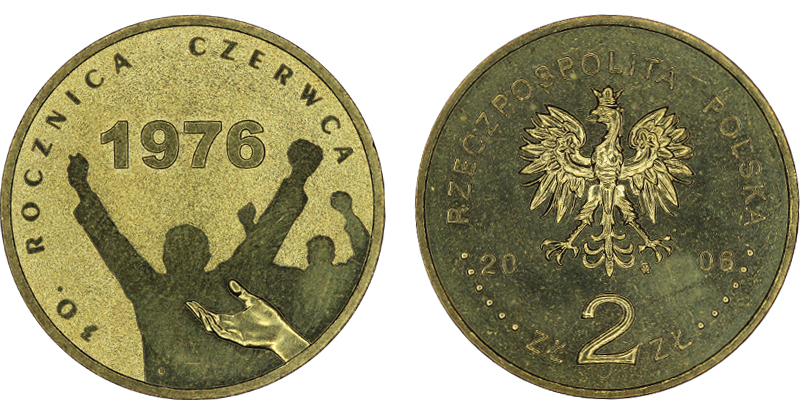 Польша 2 злотых, 2006 год. 30-летие июня 1976 года