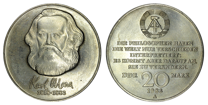 Германия 20 марок, 1983 год. Карл Маркс