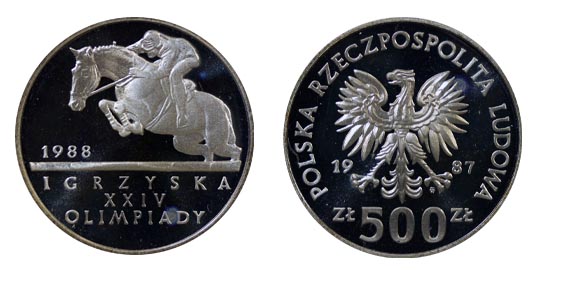 Польша 500 злотых, 1987 год. XXIV Олимпиада