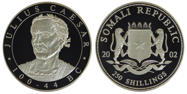 Сомали 250 шиллингов, 2002 год. Юлий Цезарь