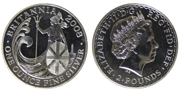 Англия 2 фунта, 2008 год. Британия.