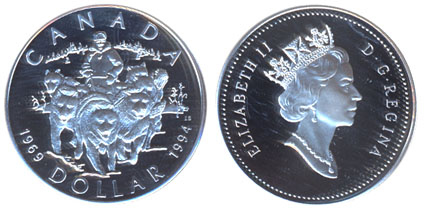 Канада 1 доллар, 1994 год. Собачья упряжка
