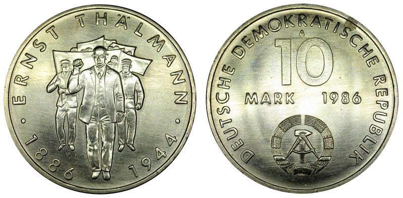 Германия (ГДР) 10 марок, 1986 год. Эрнст Тельман