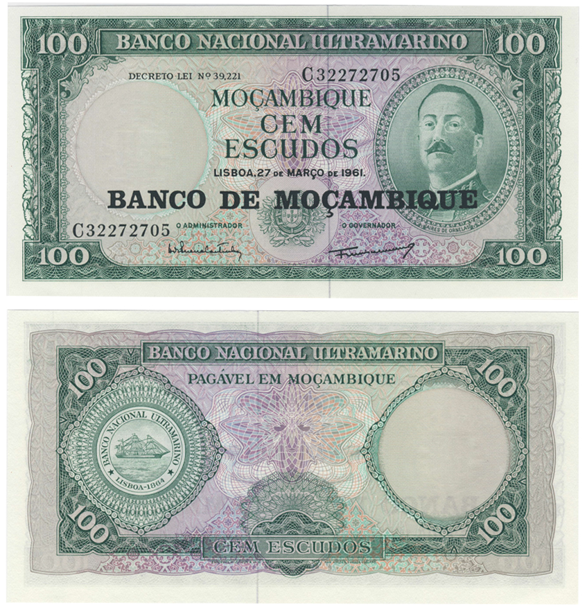 Бона. Мозамбик 100 эскудо, 1961 год