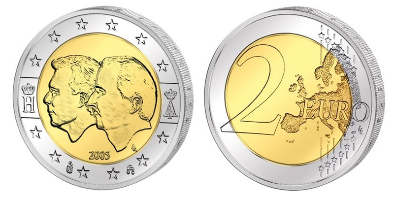 Бельгия 2 евро, 2005 год. Бельгийско-Люксембургский экономический союз