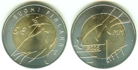 Финляндия 5 евро, 2005 год. Легкая атлетика