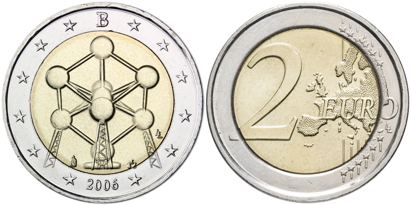 Бельгия 2 евро, 2006 год. Атомиум