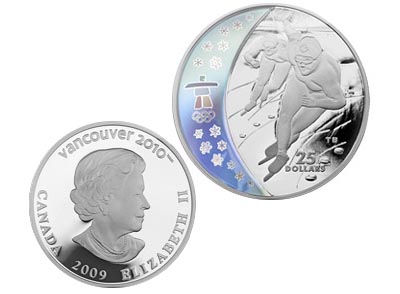 Канада 25 долларов, 2009 год. Конькобежцы