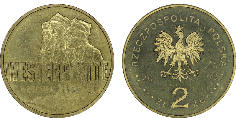 Польша 2 злотых, 2009 год. Сентябрь 1939 года. Вестерплате