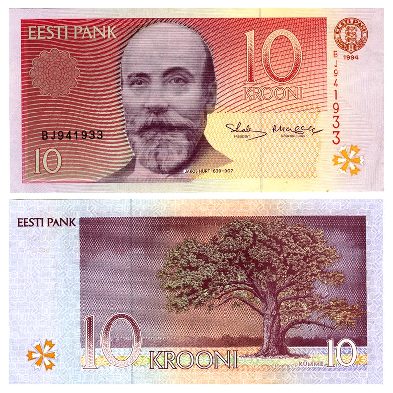 Бона. Эстония 10 крон, 1994 год