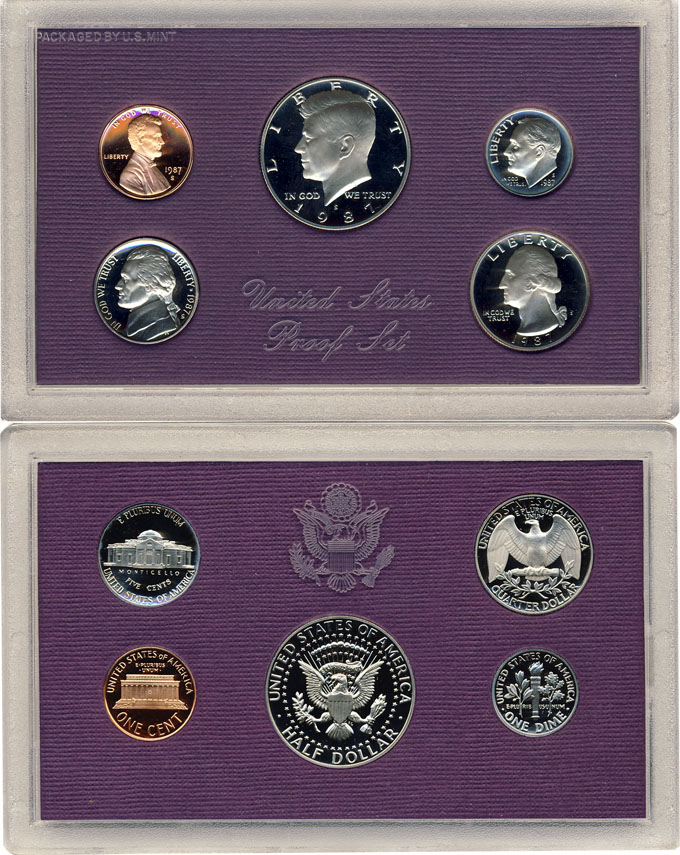 Набор монет. США, 1987 год. (5 шт. )