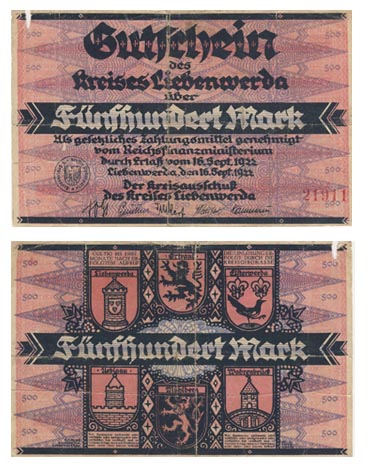 Бона. Германия 500 марок, 1922 год