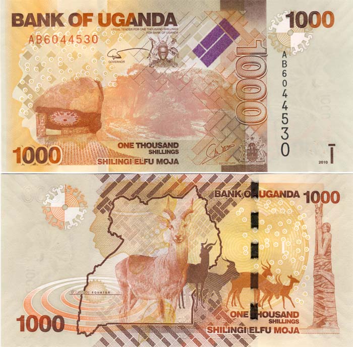 Бона. Уганда 1 000 шиллингов, 2010 год