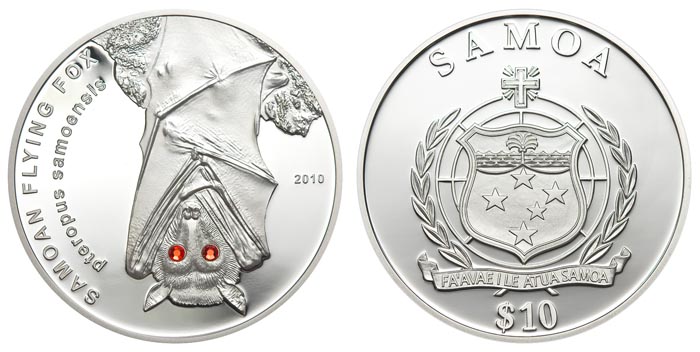 Самоа и Сисифо 10 долларов, 2010 год. Летающая лисица