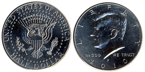 США 1/2 доллара, 2010 год. Кеннеди