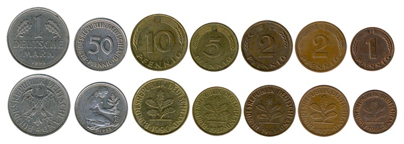 Набор монет. Германия, 1950-1999 года. (7 шт.)