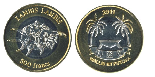 Уоллис и Футуна 500 франков, 2011 год. Ламбис ламбис