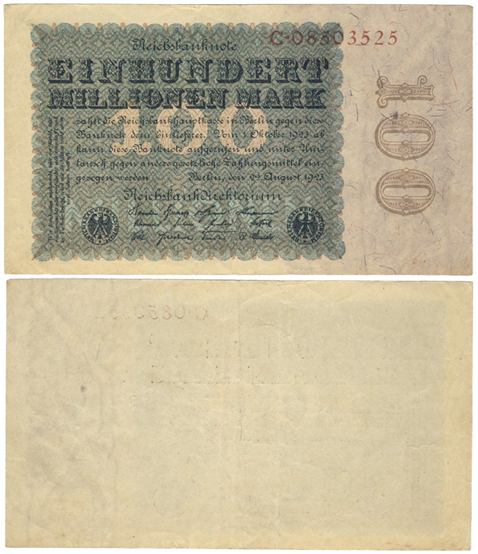 Бона. Германия 100 марок, 1923 год