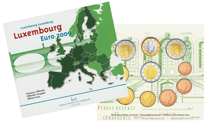 Набор монет евро. Люксембург, 2009 год. (10 шт.) В буклете