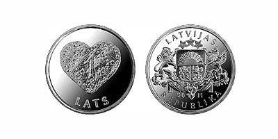 Латвия 1 лат, 2011 год. Сердце